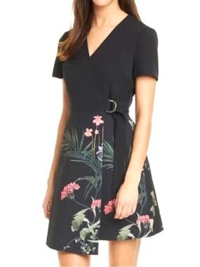 Ted Baker Mizalia Highland Wrap Detail Skater Dress